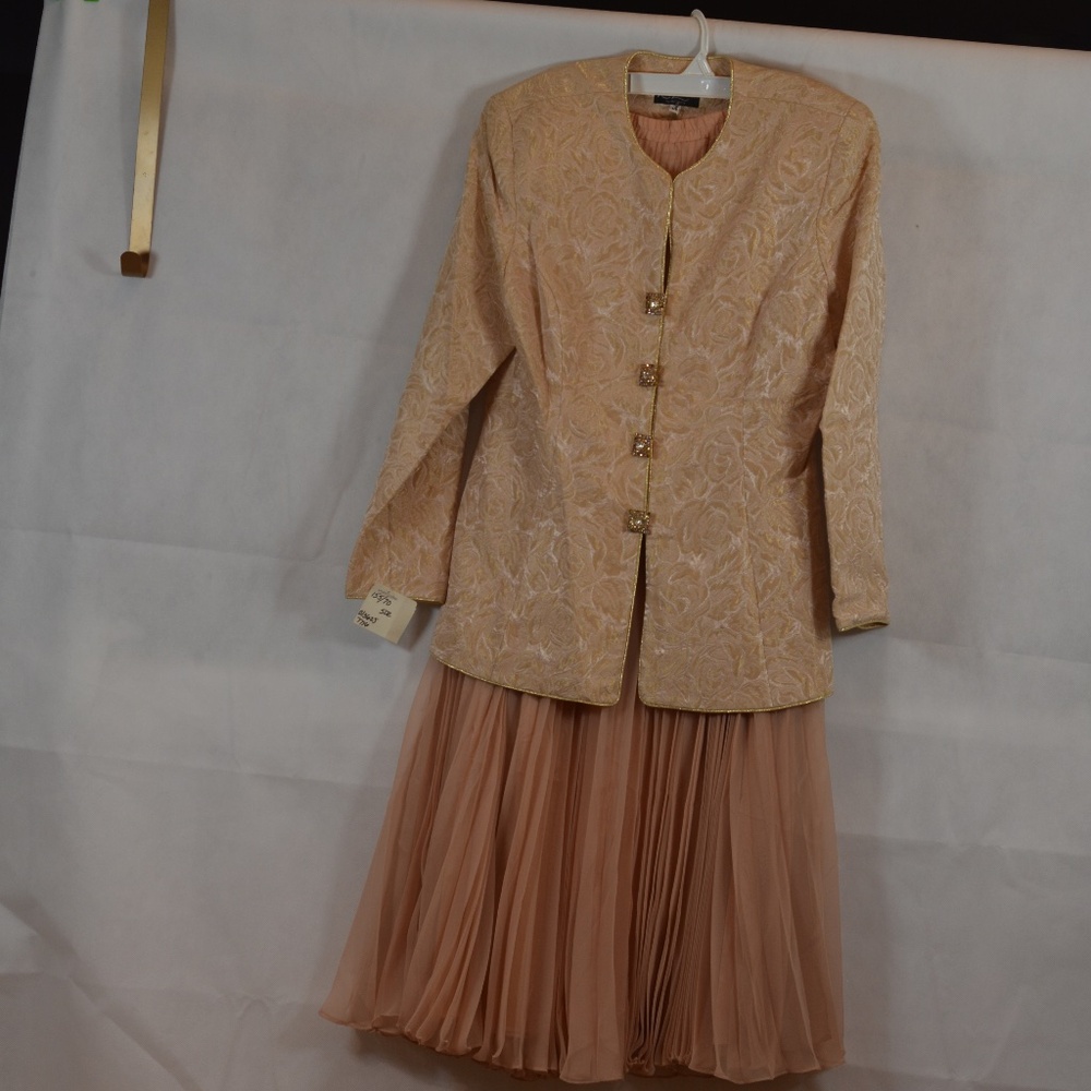 Nordstrom Brocade Rhinestone Button Skirt/Jacket SZ 14 Karen Lawrence NWT